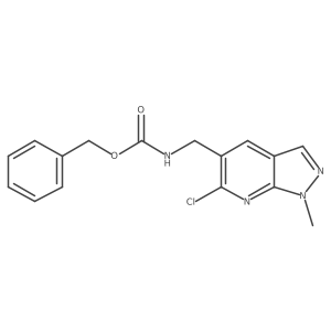 benzyl N-({6-chloro-1-methyl-1H-pyrazolo[3,4-b]pyridin-5-yl}methyl)carbamate结构式