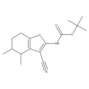 tert-butyl N-(3-cyano-4,5-dimethyl-4,5,6,7-tetrahydro-1-benzothiophen-2-yl)carbamate结构式