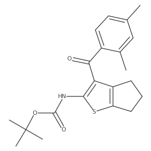 tert-butyl N-[3-(2,4-dimethylbenzoyl)-4H,5H,6H-cyclopenta[b]thiophen-2-yl]carbamate结构式