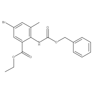 Ethyl 2-{[(benzyloxy)carbonyl]amino}-5-bromo-3-methylbenzoate结构式