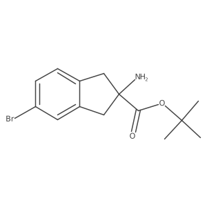 tert-butyl 2-amino-5-bromo-2,3-dihydro-1H-indene-2-carboxylate结构式