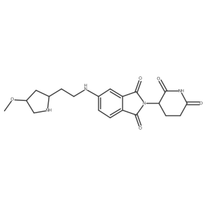 2-(2,6-dioxopiperidin-3-yl)-5-({2-[(2R,4S)-4-methoxypyrrolidin-2-yl]ethyl}amino)-2,3-dihydro-1H-isoindole-1,3-dione结构式