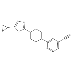 2-[4-(5-Cyclopropyl-1,3,4-oxadiazol-2-yl)piperidin-1-yl]pyrimidine-4-carbonitrile结构式