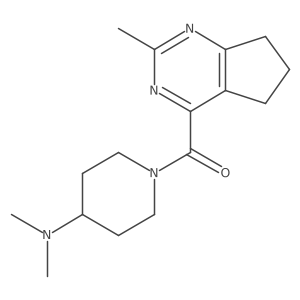 N,N-dimethyl-1-{2-methyl-5H,6H,7H-cyclopenta[d]pyrimidine-4-carbonyl}piperidin-4-amine Structure