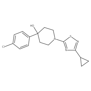 4-(4-Chlorophenyl)-1-(3-cyclopropyl-1,2,4-thiadiazol-5-yl)piperidin-4-ol结构式