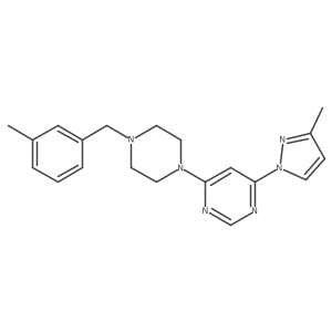 4-(3-methyl-1H-pyrazol-1-yl)-6-{4-[(3-methylphenyl)methyl]piperazin-1-yl}pyrimidine Structure