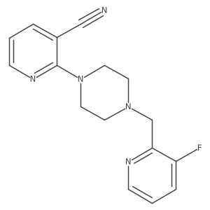 2-{4-[(3-Fluoropyridin-2-yl)methyl]piperazin-1-yl}pyridine-3-carbonitrile结构式