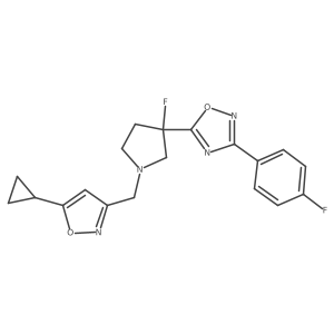 5-{1-[(5-Cyclopropyl-1,2-oxazol-3-yl)methyl]-3-fluoropyrrolidin-3-yl}-3-(4-fluorophenyl)-1,2,4-oxadiazole Structure