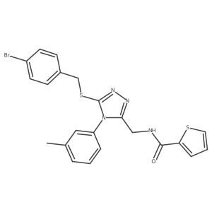 N-((5-((4-bromobenzyl)thio)-4-(m-tolyl)-4H-1,2,4-triazol-3-yl)methyl)thiophene-2-carboxamide Structure