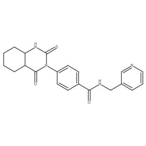 4-(4-oxo-2-sulfanylidene-1,2,3,4-tetrahydroquinazolin-3-yl)-N-[(pyridin-3-yl)methyl]benzamide结构式