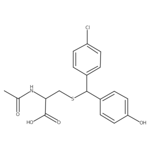 N-Acetyl-S-(((R)-4-chlorophenyl)(4-hydroxyphenyl)methyl)-L-cysteine结构式