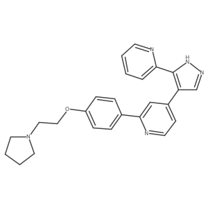 4-(3-(pyridin-2-yl)-1H-pyrazol-4-yl)-2-(4-(2-(pyrrolidin-1-yl)ethoxy)phenyl)pyridine结构式