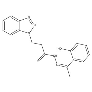 (E)-3-(1H-benzo[d][1,2,3]triazol-1-yl)-N'-(1-(2-hydroxyphenyl)ethylidene)propanehydrazide Structure