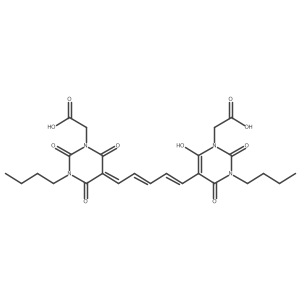 3-Butyl-5-(5-(1-butyl-3-(carboxymethyl)-1,2,3,4-tetrahydro-6-hydroxy-2,4-dioxopyrimidin-5-yl)-2,4-pentadienylidene)tetrahydro-2,4,6-trioxo-2H-pyrimidineacetic acid Structure