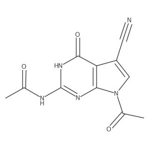 N-(7-Acetyl-5-cyano-4-oxo-4,7-dihydro-3H-pyrrolo[2,3-D]pyrimidin-2-YL)acetamide结构式