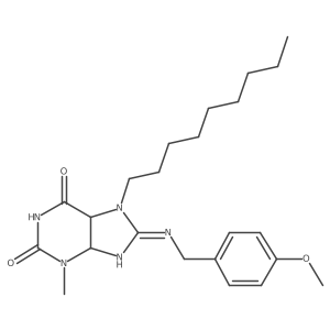 8-[(4-methoxyphenyl)methylimino]-3-methyl-7-nonyl-5,9-dihydro-4H-purine-2,6-dione结构式