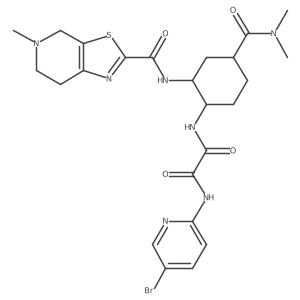 N1-(5-Bromopyridin-2-yl)-N2-((1S,2R,4S)-4-(dimethylcarbamoyl)-2-(5-methyl-4,5,6,7-tetrahydrothiazolo[5,4-c]pyridine-2-carboxamido)cyclohexyl)oxalamide Structure