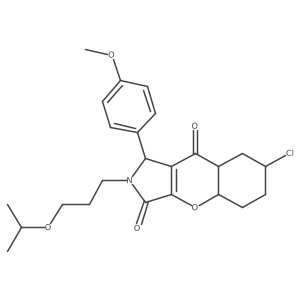 7-chloro-1-(4-methoxyphenyl)-2-(3-propan-2-yloxypropyl)-4a,5,6,7,8,8a-hexahydro-1H-chromeno[2,3-c]pyrrole-3,9-dione结构式