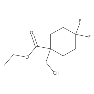 Ethyl 4,4-difluoro-1-(hydroxymethyl)cyclohexanecarboxylate结构式