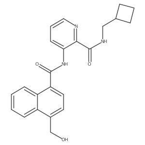 N-(Cyclobutylmethyl)-3-{[4-(hydroxymethyl)-1-naphthoyl]amino}pyridine-2-carboxamide Structure