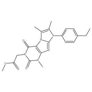 methyl 2-(8-(4-ethylphenyl)-1,6,7-trimethyl-2,4-dioxo-1H-imidazo[2,1-f]purin-3(2H,4H,8H)-yl)acetate结构式