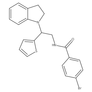 4-bromo-N-(2-(indolin-1-yl)-2-(thiophen-2-yl)ethyl)benzamide结构式