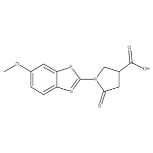 1-(6-Methoxy-1,3-benzothiazol-2-yl)-5-oxopyrrolidine-3-carboxylic acid结构式