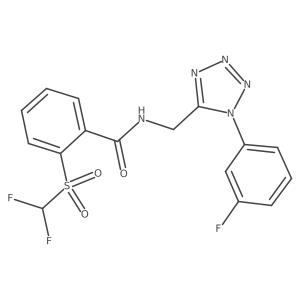 2-((difluoromethyl)sulfonyl)-N-((1-(3-fluorophenyl)-1H-tetrazol-5-yl)methyl)benzamide Structure