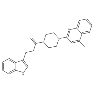 3-(1H-indol-3-yl)-1-[4-(4-methyl-2-quinolyl)piperazino]-1-propanone Structure