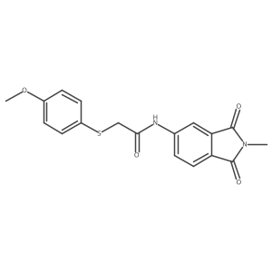 2-((4-methoxyphenyl)thio)-N-(2-methyl-1,3-dioxoisoindolin-5-yl)acetamide结构式