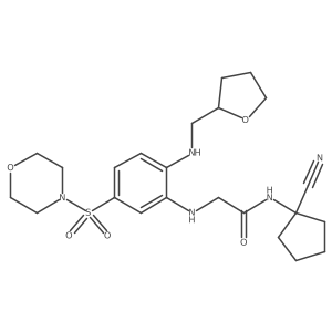 N-(1-cyanocyclopentyl)-2-{[5-(morpholine-4-sulfonyl)-2-{[(oxolan-2-yl)methyl]amino}phenyl]amino}acetamide结构式