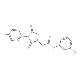 2-[3-(4-fluorophenyl)-2,4-dioxo-1,3-thiazolidin-5-yl]-N-(3-methylphenyl)acetamide结构式