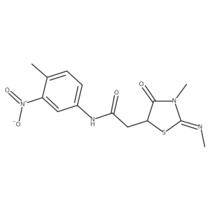 (E)-2-(3-methyl-2-(methylimino)-4-oxothiazolidin-5-yl)-N-(4-methyl-3-nitrophenyl)acetamide Structure
