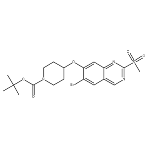 Tert-butyl 4-(6-bromo-2-methylsulfonyl-quinazolin-7-yloxy)-piperidine-1-carboxylate结构式