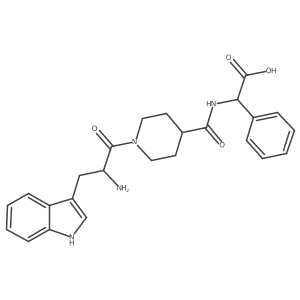 (2R)-phenyl({[1-(L-tryptophyl)piperidin-4-yl]carbonyl}amino)ethanoic acid Structure