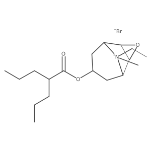 3-Oxa-9-azoniatricyclo(3.3.1.0(sup 2,4))nonane, 9-ethyl-9-methyl-7-((1-oxo-2-propylpentyl)oxy)-, bromide, stereoisomer结构式