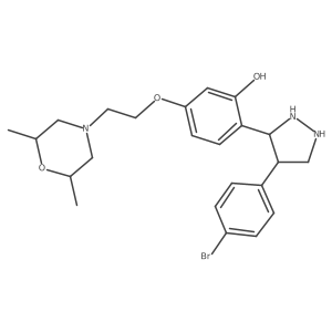 2-[4-(4-Bromophenyl)pyrazolidin-3-yl]-5-[2-(2,6-dimethylmorpholin-4-yl)ethoxy]phenol结构式