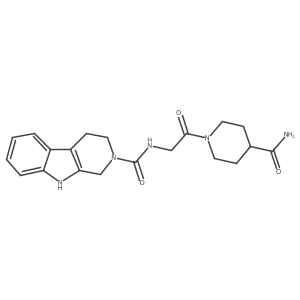 N-[2-(4-carbamoylpiperidin-1-yl)-2-oxoethyl]-1,3,4,9-tetrahydro-2H-beta-carboline-2-carboxamide结构式