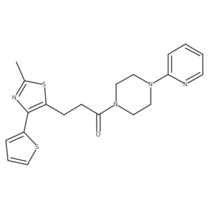 3-(2-Methyl-4-(thiophen-2-yl)thiazol-5-yl)-1-(4-(pyridin-2-yl)piperazin-1-yl)propan-1-one Structure