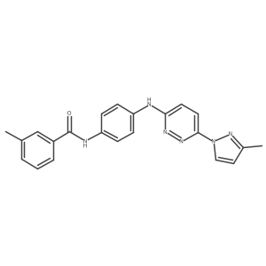 3-methyl-N-(4-{[6-(3-methyl-1H-pyrazol-1-yl)pyridazin-3-yl]amino}phenyl)benzamide结构式