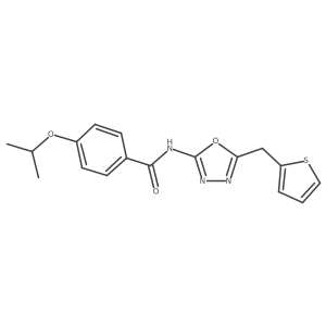 4-isopropoxy-N-(5-(thiophen-2-ylmethyl)-1,3,4-oxadiazol-2-yl)benzamide结构式