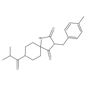 8-Isobutyryl-3-(4-methylbenzyl)-1,3,8-triazaspiro[4.5]decane-2,4-dione结构式