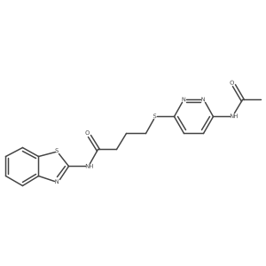 4-((6-acetamidopyridazin-3-yl)thio)-N-(benzo[d]thiazol-2-yl)butanamide Structure