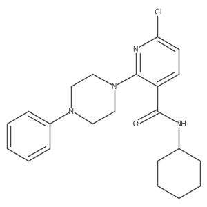 6-chloro-N-cyclohexyl-2-(4-phenylpiperazin-1-yl)pyridine-3-carboxamide Structure