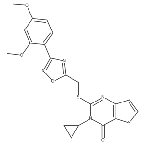 3-cyclopropyl-2-({[3-(2,4-dimethoxyphenyl)-1,2,4-oxadiazol-5-yl]methyl}sulfanyl)-3H,4H-thieno[3,2-d]pyrimidin-4-one Structure