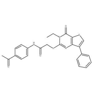 N-(4-acetylphenyl)-2-({3-ethyl-4-oxo-7-phenyl-3H,4H-thieno[3,2-d]pyrimidin-2-yl}sulfanyl)acetamide Structure
