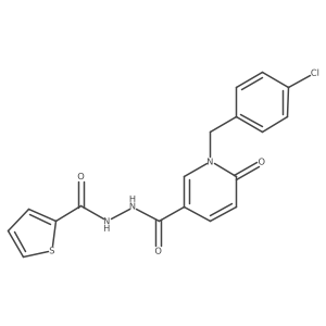1-[(4-chlorophenyl)methyl]-6-oxo-N'-(thiophene-2-carbonyl)-1,6-dihydropyridine-3-carbohydrazide结构式