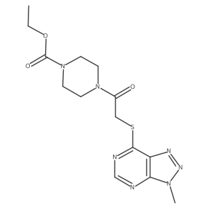 ethyl 4-(2-((3-methyl-3H-[1,2,3]triazolo[4,5-d]pyrimidin-7-yl)thio)acetyl)piperazine-1-carboxylate Structure
