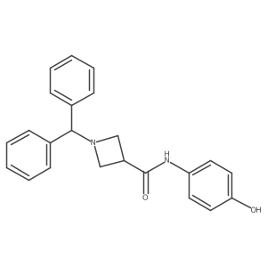 1-(diphenylmethyl)-N-(4-hydroxyphenyl)azetidine-3-carboxamide结构式