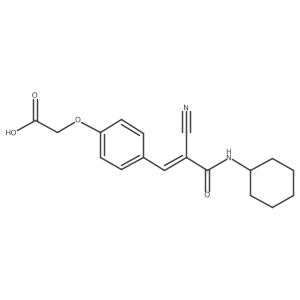 2-[4-[(Z)-2-Cyano-3-(cyclohexylamino)-3-oxoprop-1-enyl]phenoxy]acetic acid Structure